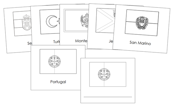 Flags of Europe Blackline Masters - Montessori Print Shop Digital Download
