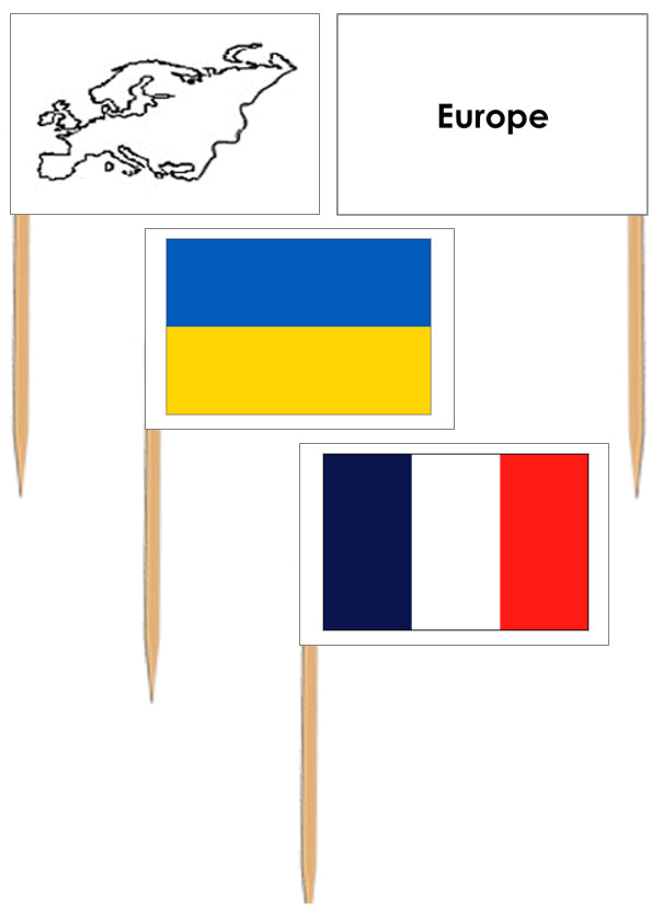 Flags of Europe Pin Flags - Montessori Print Shop Digital Download