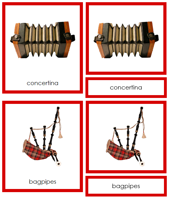 Musical Instruments of Europe 3-Part Continent Cards - Montessori Print Shop Digital Download