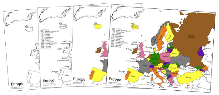 Europe Control Maps & Masters - Montessori Print Shop Digital Download geography materials