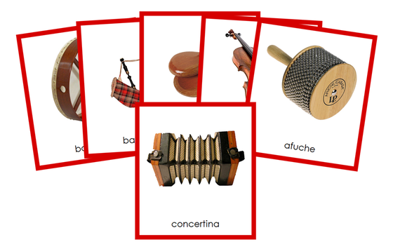 Musical Instruments of Europe 3-Part Cards(color-coded) - Montessori Print Shop Digital Download