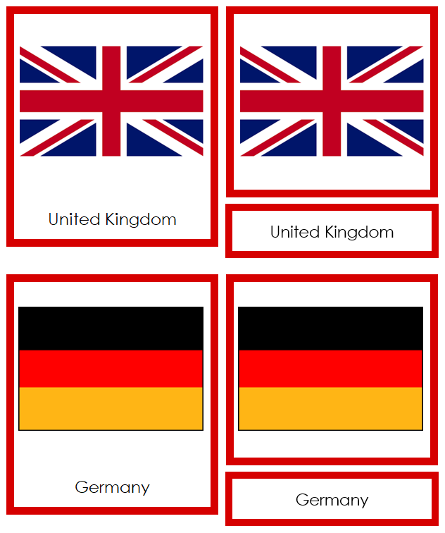 Flags of Europe 3-Part Continent Cards - Montessori Print Shop Digital Download