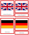 European Flags - Montessori Geography Cards