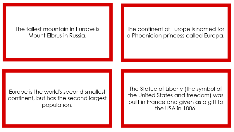 Fun Facts of Europe - Montessori Print Shop continent study