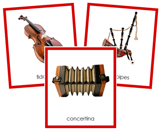 European Musical Instruments (color-coded) - Montessori Print Shop