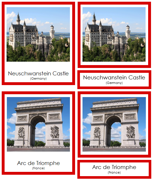 World Landmarks Bundle (color borders) - Montessori Print Shop