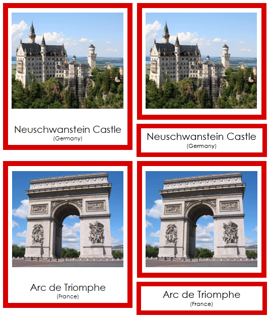 Landmarks of Europe 3-Part Continent Cards - Montessori Print Shop Digital Download