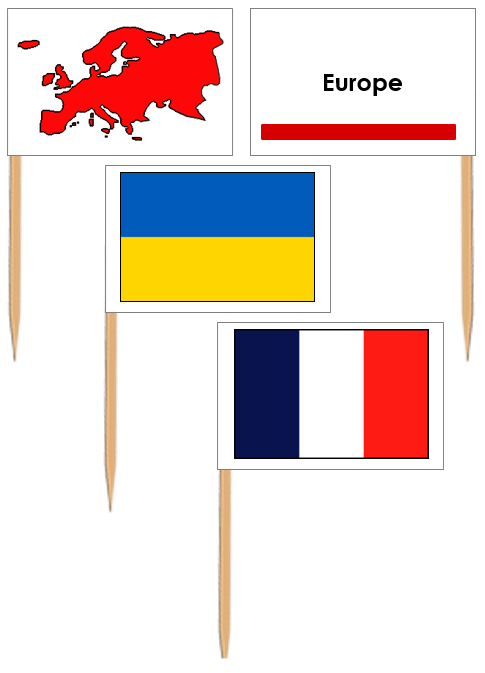 Flags of Europe: Pin Flags - Montessori Print Shop Digital Download geography materials