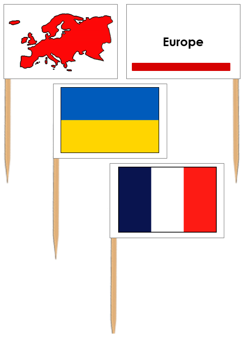 Flags of Europe: Pin Flags - Montessori Print Shop geography materials