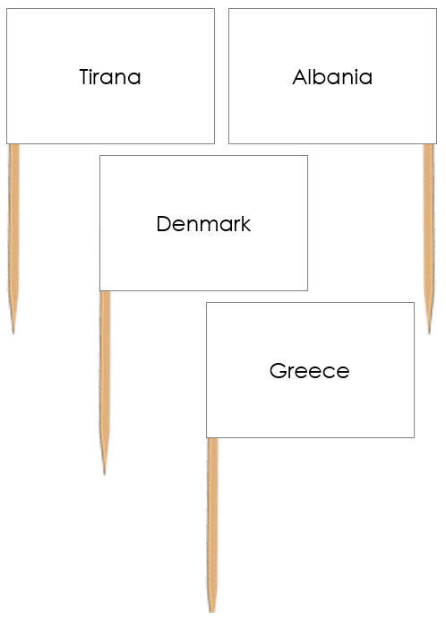 Capital Cities of Europe Pin Flags - Montessori geography materials