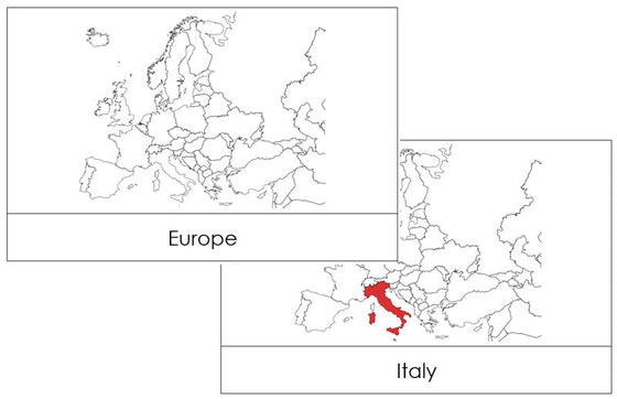 Europe Flash Cards - Montessori Print Shop geography cards