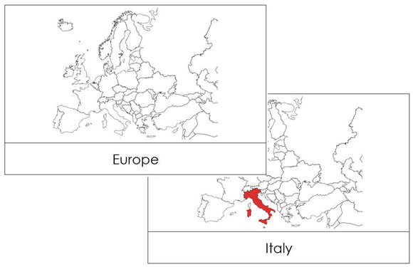 Europe Flash Cards - Montessori Print Shop geography cards