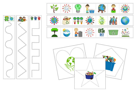 Earth Day Cutting Work - Preschool Activity by Montessori Print Shop