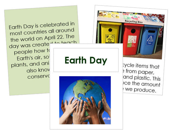 Earth Day Cards & Booklet - Montessori Print Shop Digital Download