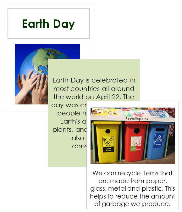 Earth Day Celebration Cards - Montessori Print Shop Digital Download