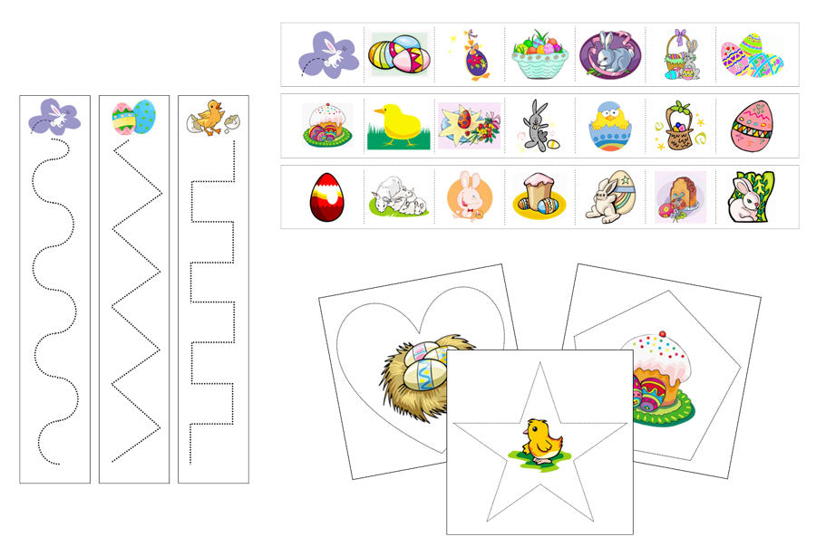 Easter Cutting Work - Preschool Activity - Montessori Print Shop Digital Download