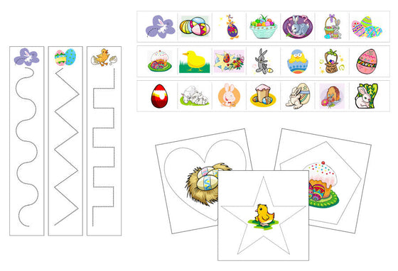 Easter Cutting Work - Preschool Activity - Montessori Print Shop Digital Download