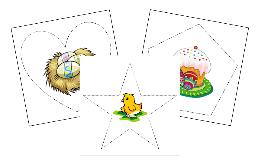 Easter Cutting Work - Montessori Print Shop preschool cutting practice