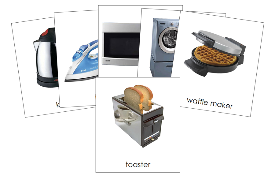 Types of Electrical Appliances 3-Part Cards - Montessori Print Shop Digital Download