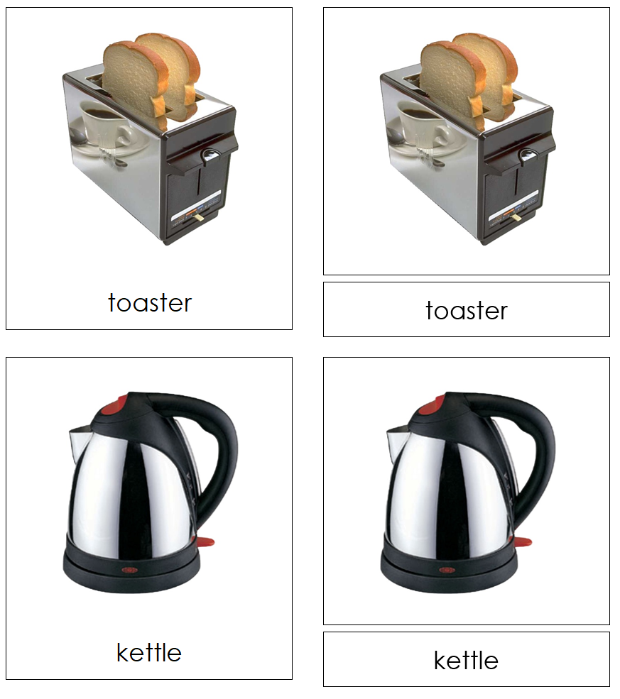 Types of Electrical Appliances 3-Part Cards - Montessori Print Shop Digital Download