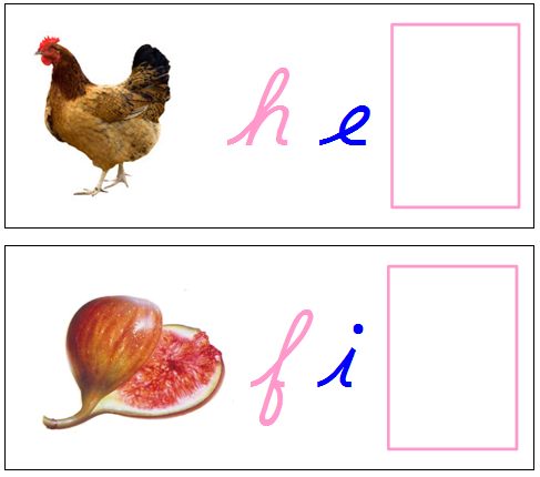 phonetic sound cards - Montessori moveable alphabet