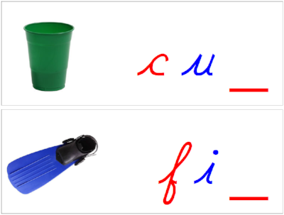 Ending Sound Cards - cursive montessori moveable alphabet