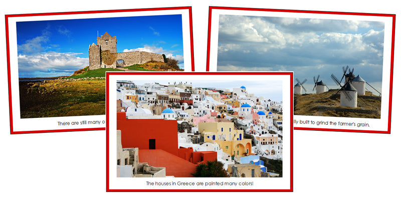 Europe Continent Cards (color borders) - Montessori Print Shop Digital Download geography cards