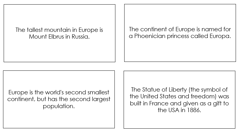 Printable Europe Fun Fact Cards - Montessori Print Shop