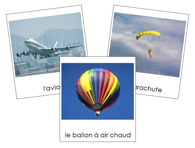 French - Air Transportation - Les cartes de transport aérien - Montessori Print Shop Digital Download