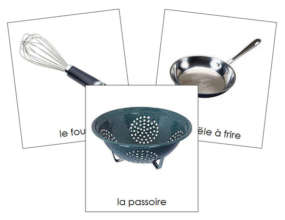 French - Cookware - Les cartes ustensiles de cuisine - Montessori Print Shop