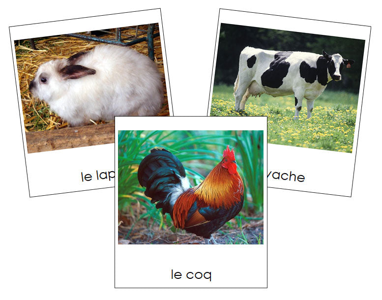 French - Farm Animals - Les animaux de ferme - Montessori Print Shop Digital Download