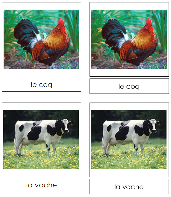 French - Farm Animals - Les animaux de ferme - Montessori Print Shop Digital Download