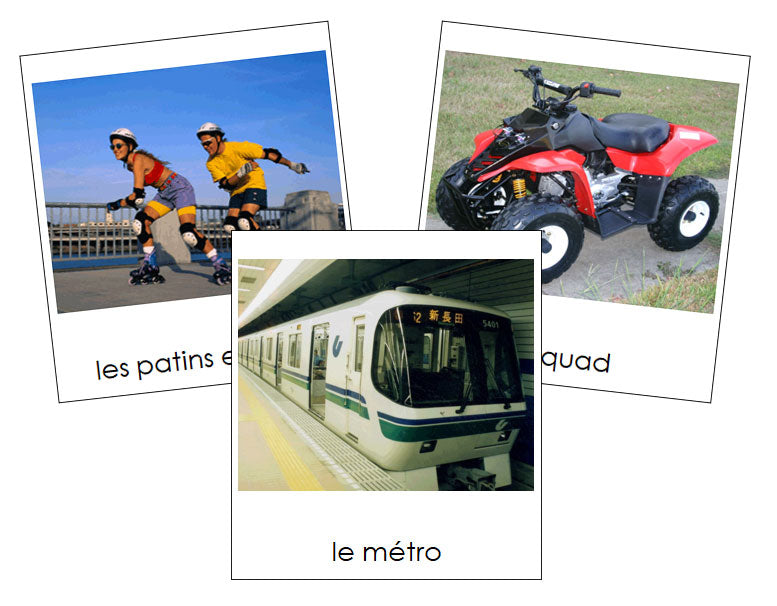 French - Ground Transportation - Les transports terrestres - Montessori Print Shop Digital Download