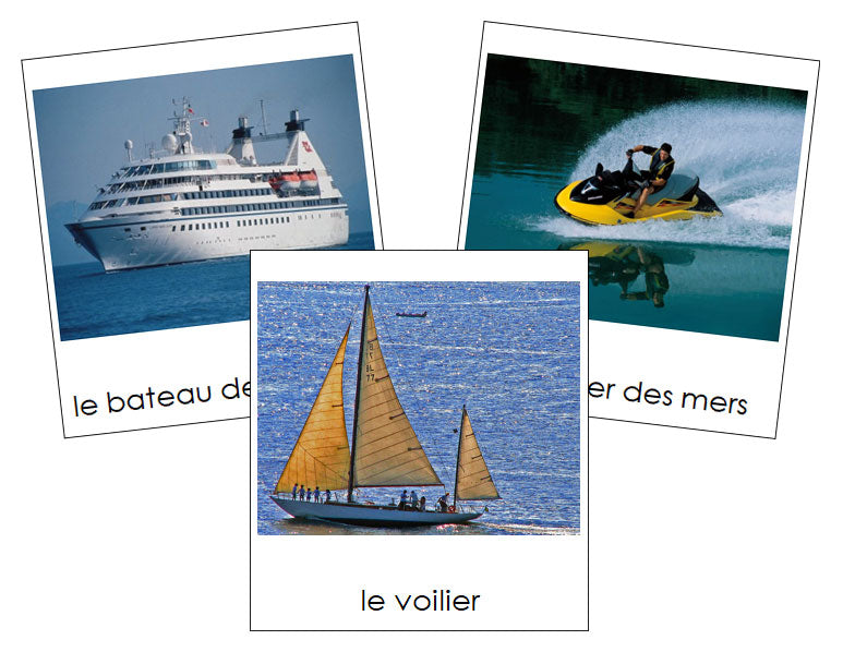 French - Marine Transportation - Les cartes de transport maritime - Montessori Print Shop Digital Download