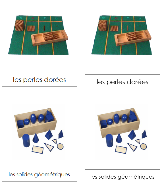 French - Montessori Materials - Les cartes matérielles Montessori - Montessori Print Shop