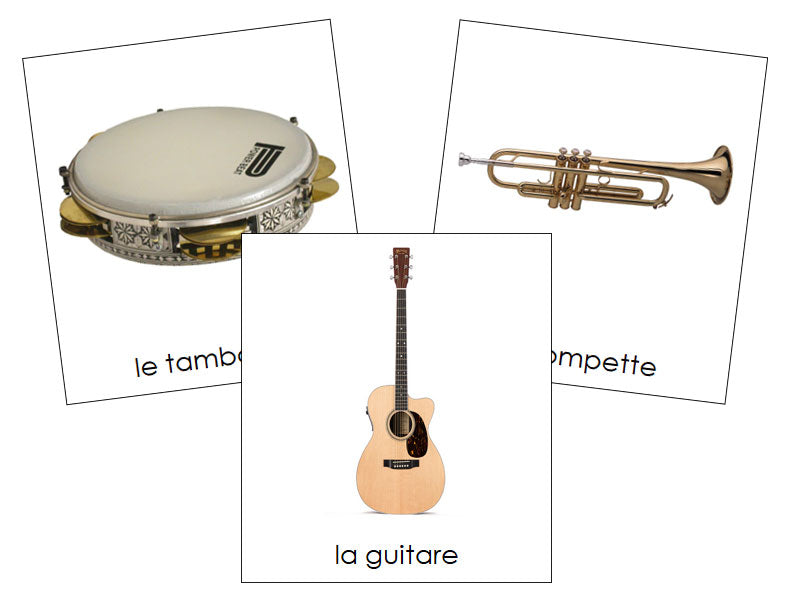 French - Musical Instruments - Les cartes d'instruments de musique - Montessori Print Shop Digital Download