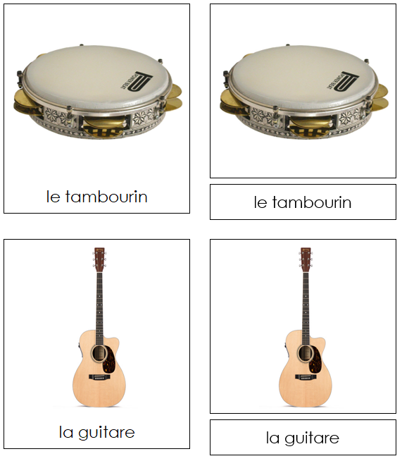 French - Musical Instruments - Les cartes d'instruments de musique - Montessori Print Shop