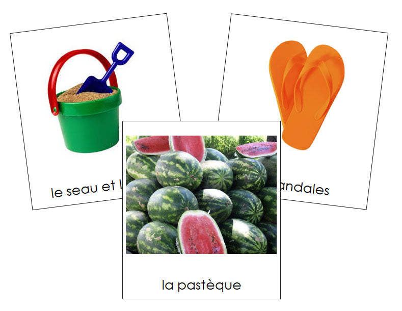 French - Summer Season - Les cartes de saison d'été - Montessori Print Shop Digital Download