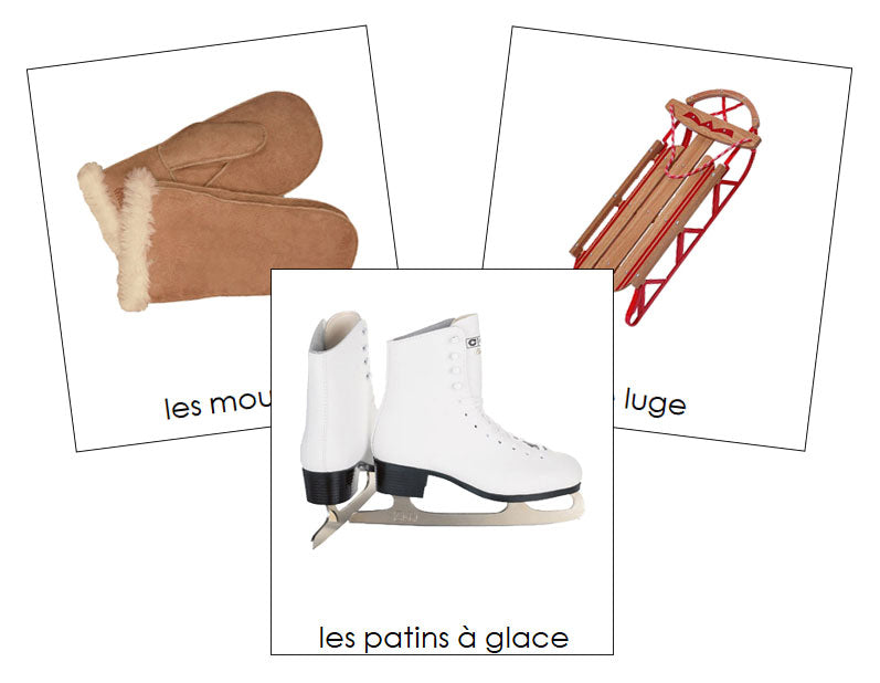 French - Winter Season - Les cartes de saison d'hiver - Montessori Print Shop Digital Download