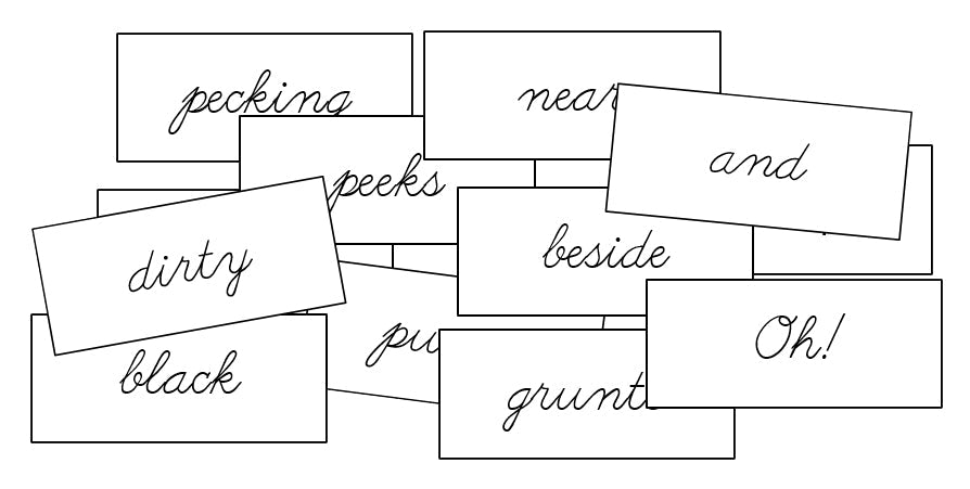 Montessori Farm Game Labels (Cursive) - Montessori Print Shop Digital Download Grammar Lesson