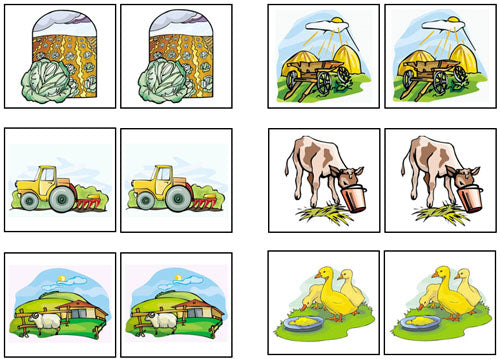 Farm Match-Up & Memory Game - Montessori Print Shop