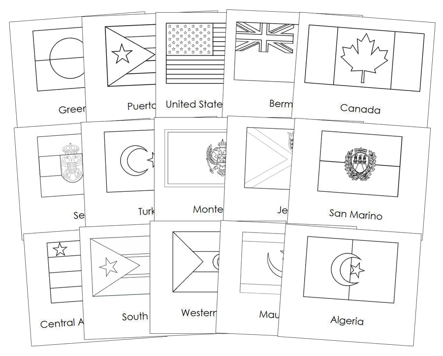 Flags of the World (Blackline Masters) Bundle - Montessori Print Shop Digital Download geography printable