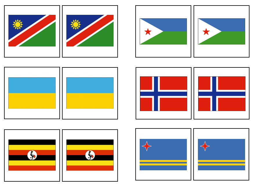 Flag Match-Up & Memory Game - Montessori Print Shop Digital Download preschool activity
