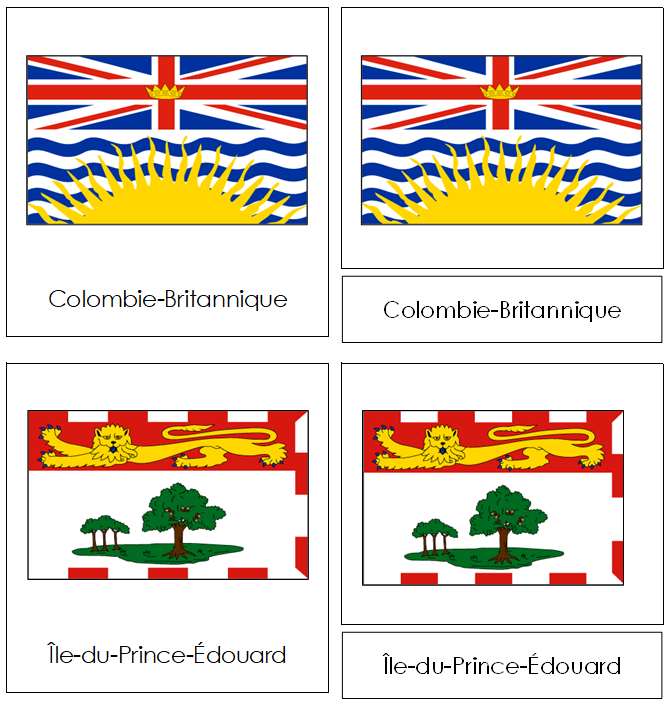 French - Flags of Canada - Drapeaux du Canada - Montessori Print Shop