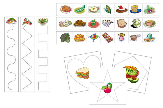 Food Cutting Work - Preschool Activity by Montessori Print Shop