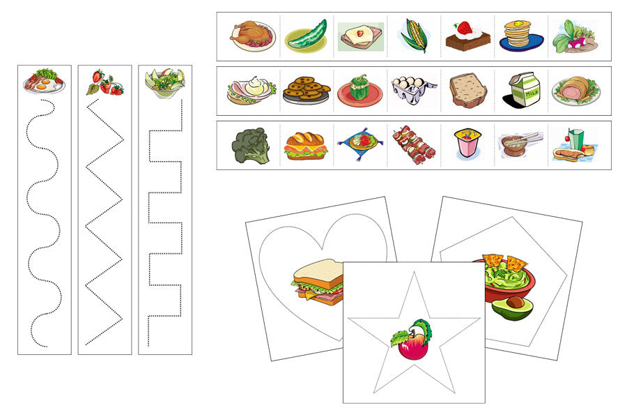 Food Cutting Work - Preschool Activity by Montessori Print Shop