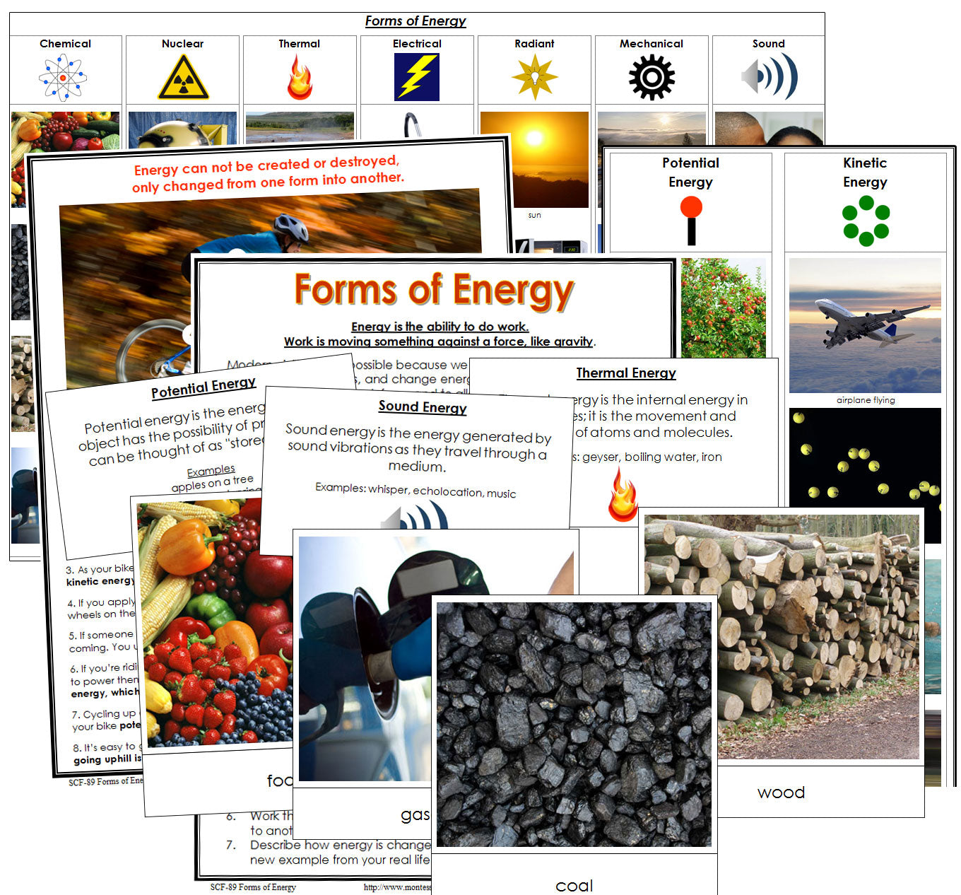 Forms of Energy Cards and Chart - Montessori Print Shop