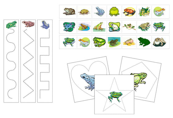 Frogs Cutting Work - Preschool Activity by Montessori Print Shop