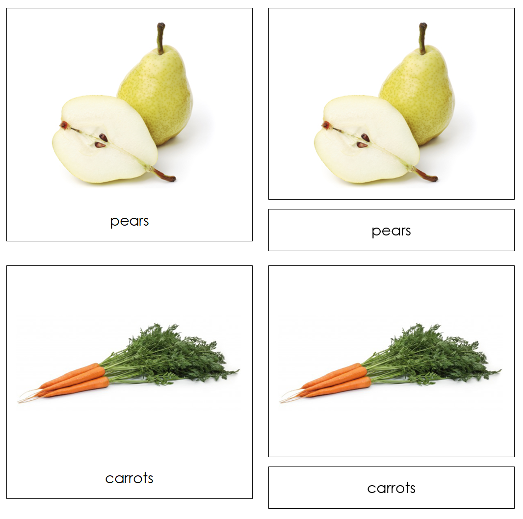 Fruits and Vegetables Safari Toob Cards - Montessori Print Shop Digital Download