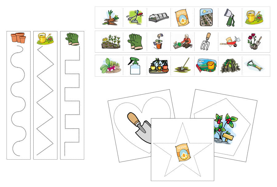 Gardening Cutting Work - Preschool Activity - Montessori Print Shop Digital Download
